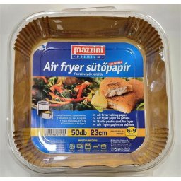 MAZZINI Sütőpapír, szilikonos, Air Fryer készülékhez, szögletes, 23 cm, 50 db, MAZZINI "Premium"