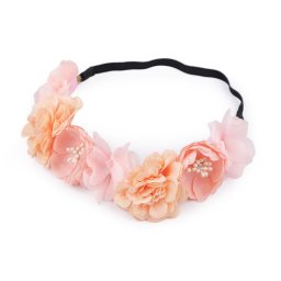 Virágok koszorú hajpánt / Virágos fejpánt gumis