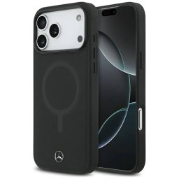 Mercedes sima, sima bőr MagSafe tok iPhone 17 Pro Max-hoz Fekete