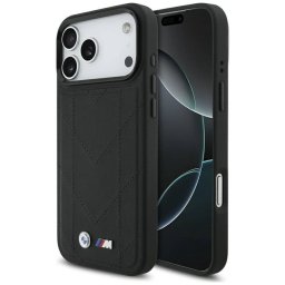BMW M steppelt logóval ellátott tok MagSafe iPhone 17 Pro Max készülékhez fekete