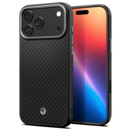 Spigen Enzo Aramid "T" Mag Mag MagSafe tok iPhone 17 Pro Fekete Ezüst