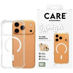 CARE by PanzerGlass tok Divatos Samba w. White MagSafe iPhone 17 Pro átlátszó tokhoz