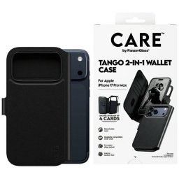 Case CARE by PanzerGlass Feature Tango 2w1 pénztárca tok MagSafe iPhone 17 Pro Max-hoz fekete