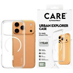CARE by PanzerGlass zászlóshajó Urban Explorer tok fehér MagSafe-val iPhone 17 Pro-hoz Clear
