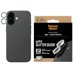 Edzett üveg lencsevédő PanzerGlass Hoops Glitter az iPhone 17 / 16 / 16 Plus ezüsthöz