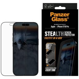 PanzerGlass Stealth Ultra-Wide Fit Fastfit edzett üveg iPhone 17 / 16 Pro készülékhez
