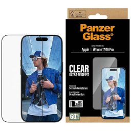 PanzerGlass Ultra-Wide Fit EasyAligner edzett üveg iPhone 17 / 16 Pro készülékhez