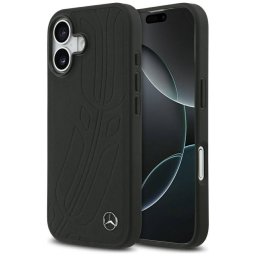 Mercedes bőr nagy Laurel Leave MagSafe tok iPhone 17 fekete