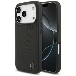 Mercedes bőr nagy Laurel Leave MagSafe tok iPhone 17 Pro fekete