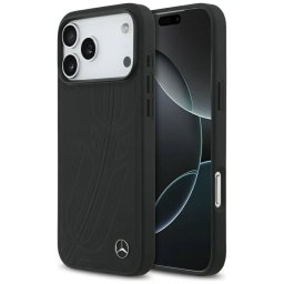 Mercedes bőr nagy Laurel hagyja MagSafe tok iPhone 17 Pro Max Fekete