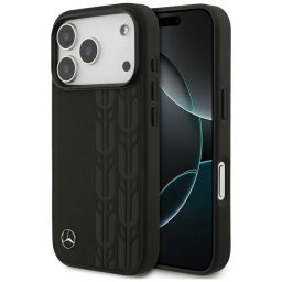 Mercedes Leather Laurel Leaves MagSafe tok iPhone 17 Pro Fekete