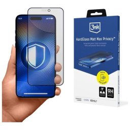 Adatvédelmi üveg 3MK HardGlass Matt Max Privacy az Apple iPhone 17 Pro készülékhez