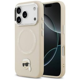 Karl Lagerfeld Karl Pin Karl Pin MagSafe tok iPhone 17 Pro Max bézs színű tokhoz