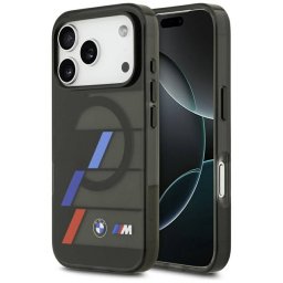 BMW M IML fém gombok trikolor vonalak MagSafe tok iPhone 17 Pro fekete