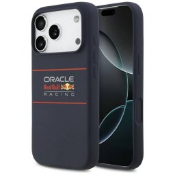 Red Bull szilikon vízszintes, középre helyezett logóval ellátott MagSafe tok iPhone 17 Pro Max-hoz Navy kék