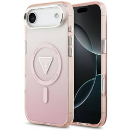 tok Guess IML Gradient Triangle Logo MagSafe iPhone Air rózsaszín tokhoz