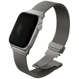 Pánt UNIQ Dante Pro az Apple Watch 49/46/45/44mm-es órájához rozsdamentes acél titánium ezüst