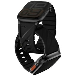 UNIQ Fluo szíj Apple Watch 49/46/45/44/42/41/40mm mágneses fekete színű órához