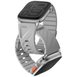 UNIQ Fluo szíj Apple Watch 49/46/45/44/42/41/40mm mágneses szürke színű órához