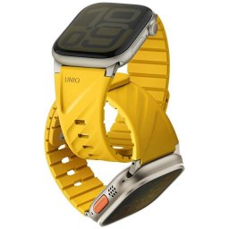 UNIQ Fluo szíj Apple Watch 49/46/45/44/42/41/40mm mágneses sárga színű órára