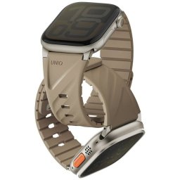 UNIQ Fluo szíj Apple Watch 49/46/45/44/42/41/40mm mágneses bézs színű órához