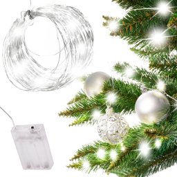 10 m-es 100 micro LED-es elemes fényfüzér, tündérfény, időzíthető, hideg fehér