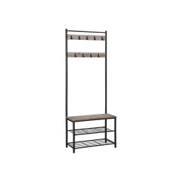 Fém előszobafal INDUSTRY 175 cm, fekete/szürkésbarna