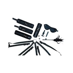 Sei Mio - ágyhoz rögzíthető bondage kötöző szett (fekete)