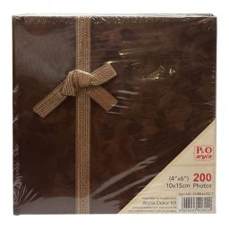 Fotóalbum - 200 db 10x15 cm-es képhez - sötétbarna masnival