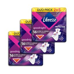 Libresse Ultra Goodnight Extra Large Wings Duo egészségügyi betét (6x8 db)