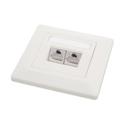 Aljzat Solarix CAT6 STP 2 x RJ45 süllyesztett fehér