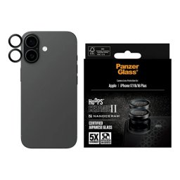 PANZERGLASS HOOPS CERAMIC II kameravédő üveg (9H + segédkeret) FEKETE Apple iPhone 17, iPhone 16 Plus, iPhone 16
