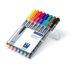 STAEDTLER Alkoholos marker készlet, OHP, 1 mm, STAEDTLER "Lumocolor(R) 317 M", 8 különböző szín