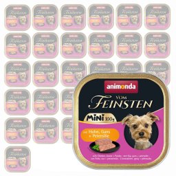 Animonda Vom Feinsten Adult Mini Huhn, Gans, Petersilie (csirke,liba,petrezselyem) alutálkás eledel felnőtt kistestű kutyának 32x100g (82359)