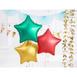 Csillag alakú matt arany fólia lufi, 19"/48cm