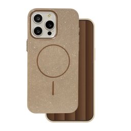 Szilikon telefonvédő (műanyag hátlap, kameravédő, MagSafe, csillogó) BARNA Apple iPhone 16 Pro