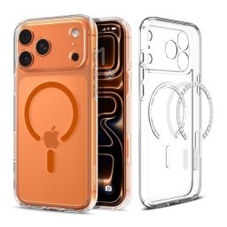 SPIGEN ULTRA HYBRID MAG műanyag telefonvédő (ütésállóság, légpárnás keret, MagSafe) NARANCSSÁRGA Apple iPhone 17 Pro