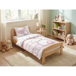 Pamut ágynemű babáknak BUNNY SWEET fehér Ágyneműhuzat mérete: 40 x 60 cm | 100 x 135 cm