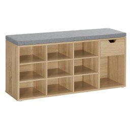 Cipősszekrény paddal szürke ülőkével és fiókkal WESO SONOMA 104x30x48 cm