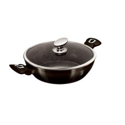 Berlinger Haus Alacsony lábas fedővel 28 cm tapadásmentes titán bevonattal Shiny Black Collection BH/6609 Kifutó termék!