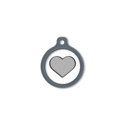 Blucky Heart White Dog Tag large
