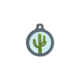 Blucky Cactus Pastel Turquoise Dog Tag large
