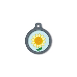 Blucky Sunflower Pastel Turquoise Dog Tag large
