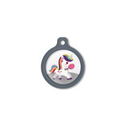 Blucky Unicorn White Dog Tag large