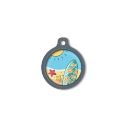 Blucky Waikiki Turquoise Blue Dog Tag large