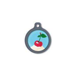 Blucky Sweet Cherry Turquoise Blue Dog Tag large