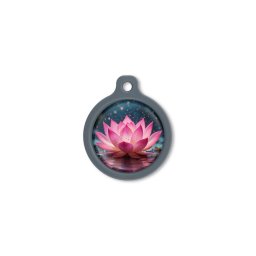 Blucky Lotus Dark PInk Dog Tag large