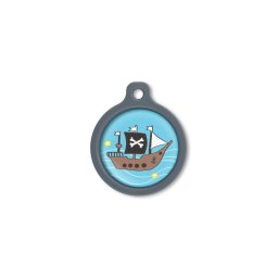 Blucky Pirate Turquoise Blue Dog Tag large