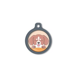 Blucky Happy Pup Pastel Orange Dog Tag large
