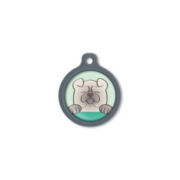 Blucky Happy Pup Pastel Green Dog Tag large